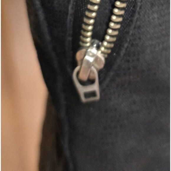 Hamnett Black Faux Leather Cropped Jacket W Zipper Details Textured Pattern VTG - Picture 8 of 15